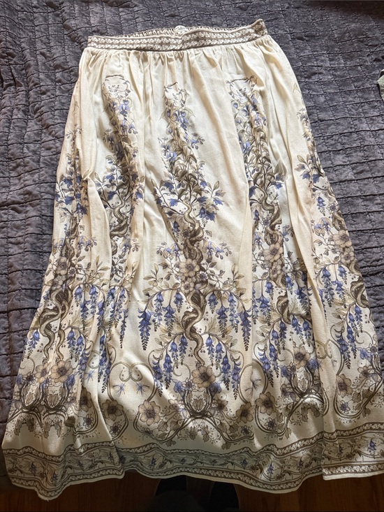 Max Studio Dresses & Skirts - Max Studio Cream Maxi Skirt with Blue and Brown Floral Print